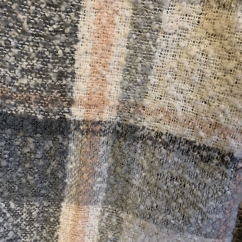 Plaid pink grey and white decorative‎ blanket